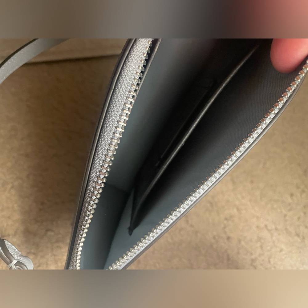 Coach 🩶🩵 mini Grey Blue Signature Canvas Pouch bag wristlet purse NWOT - Picture 14 of 15